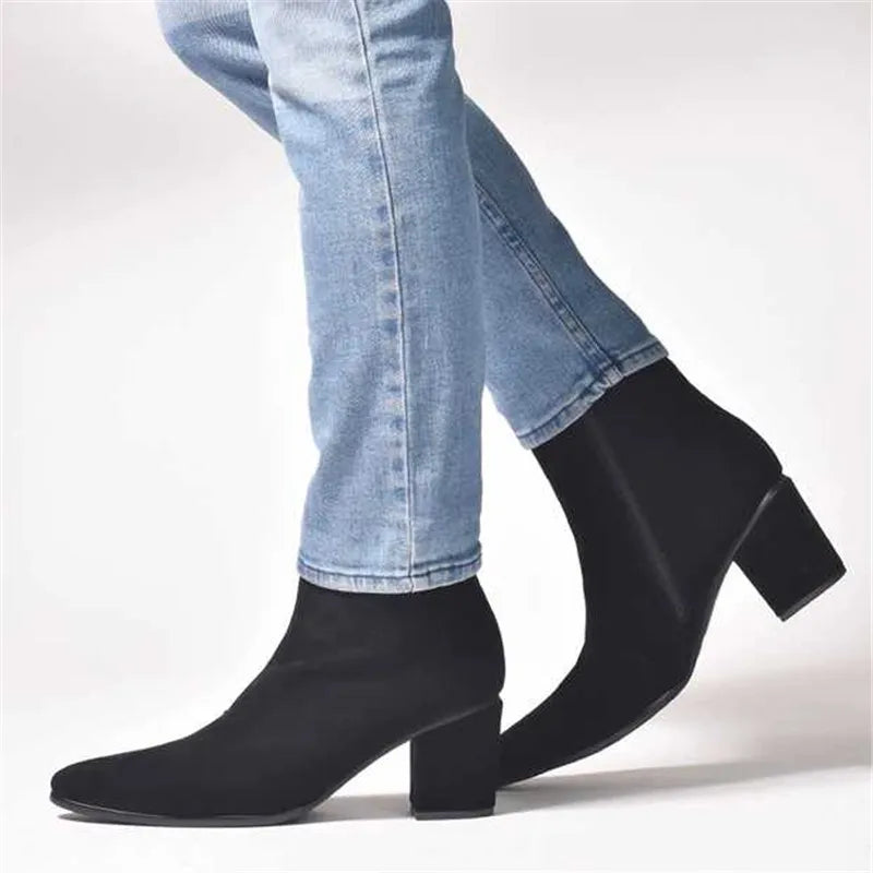 Premium red genuine leather pointed toe ankle boots showcasing Italian craftsmanship