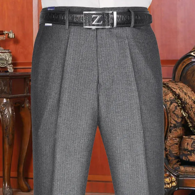 Wrinkle-resistant high-waist trousers designed for professional settings.
