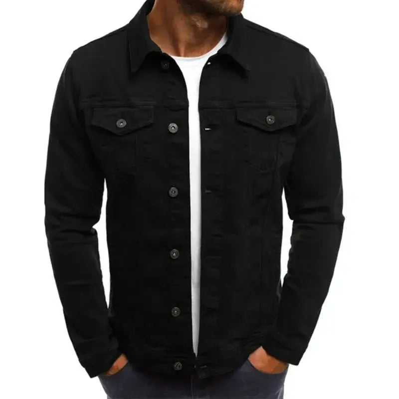 Side view of the Sunset Boulevard Denim Jacket, illustrating the modern men's fashion design.