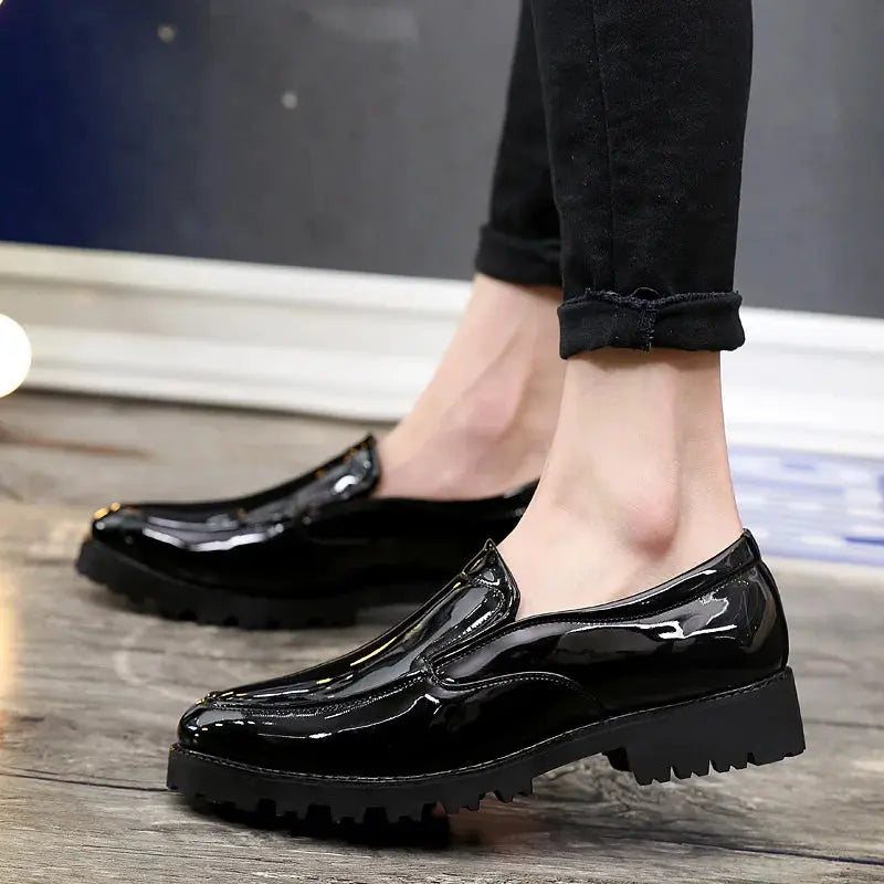 Back view of Midnight Gloss Loafers emphasizing their streamlined shape.