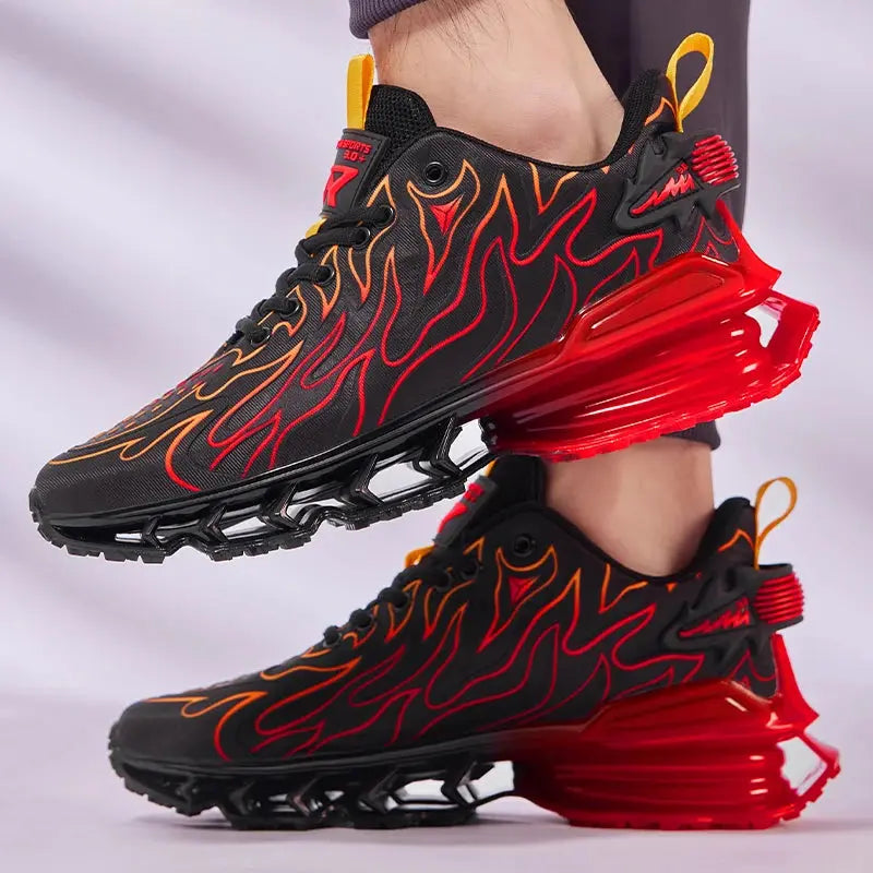 Side view of stylish Breathe Easy sneakers with a sleek design and lace-up closure.