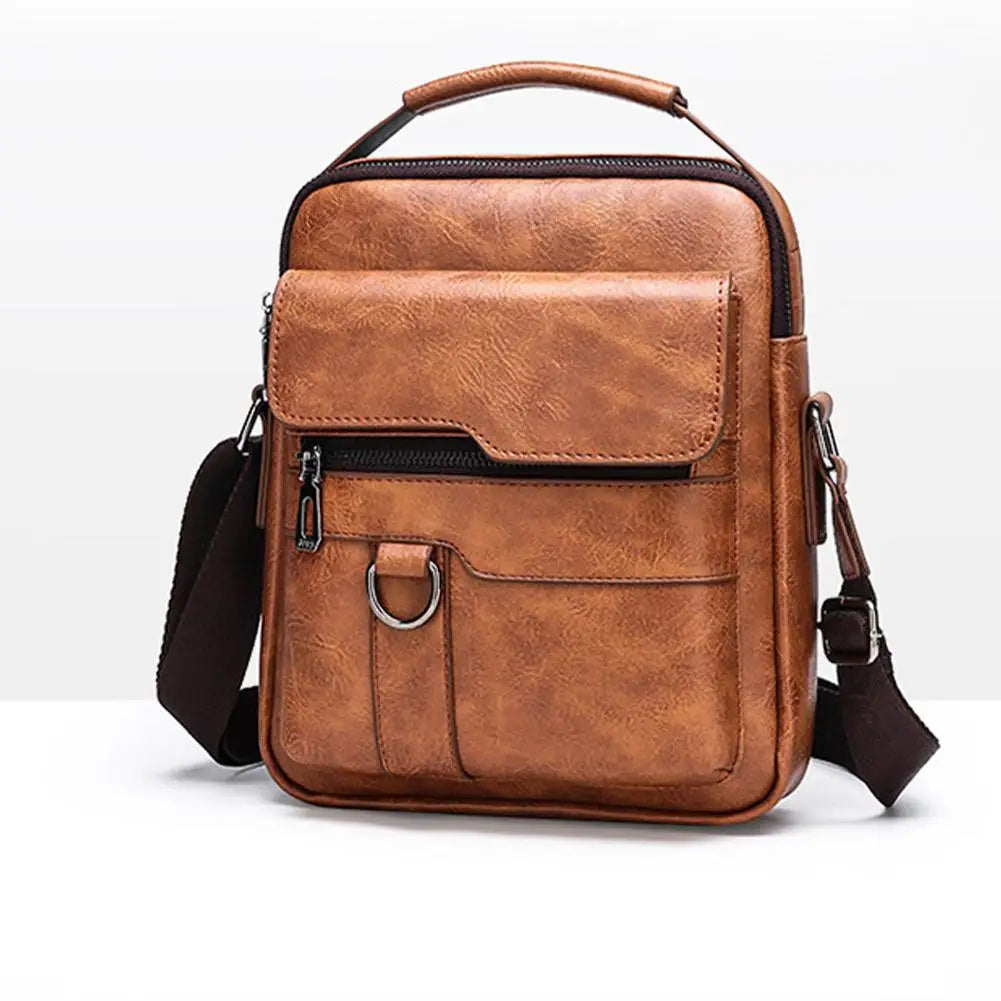Compact brown leather crossbody bag perfect for daily essentials and urban adventures