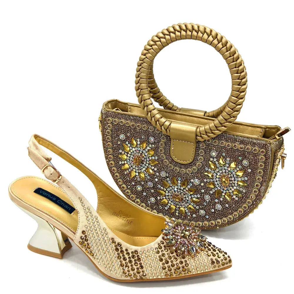 Comfortable high heel pumps with a glamorous touch for sophisticated women.