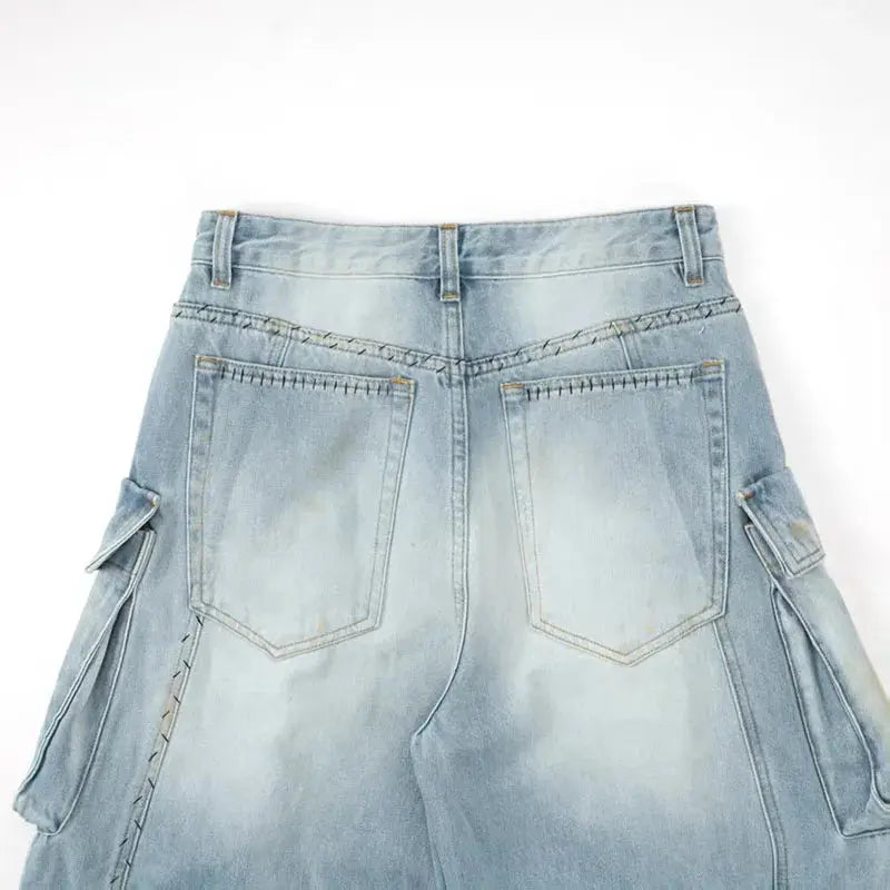 Rebel Spirit Wide-Leg Jeans displayed flat, emphasizing the pure cotton material and comfort fit.