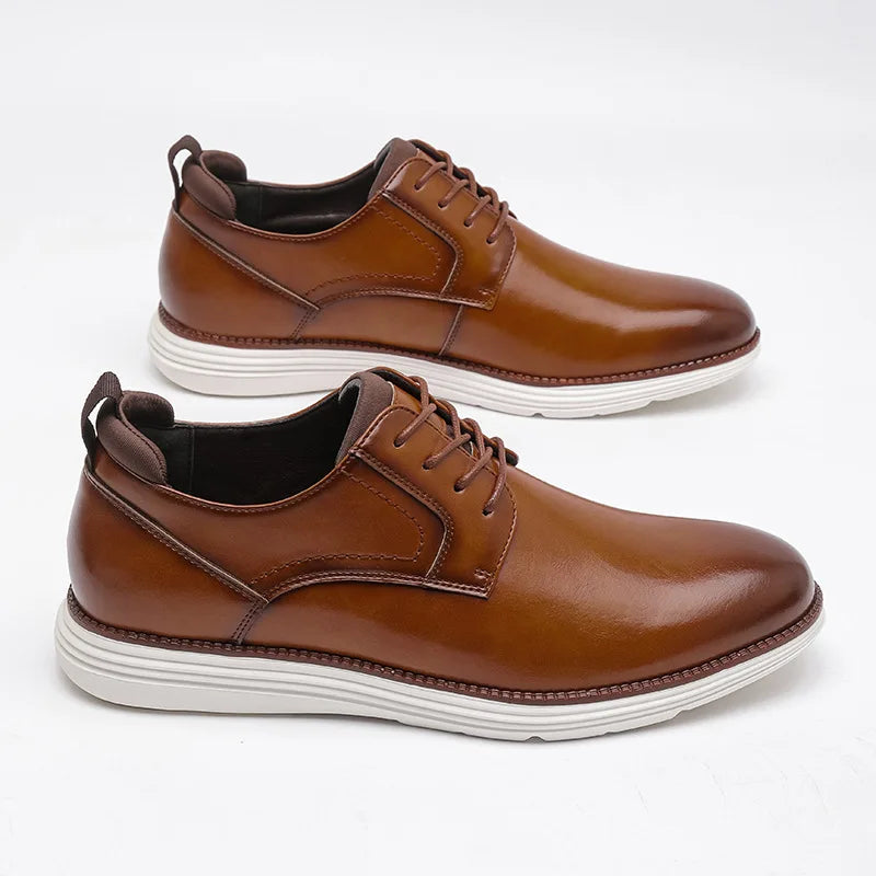 Sophisticated slip-on leather dress shoes with breathable design and cushioned support for extended wear