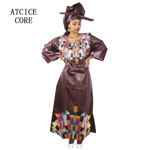 African Bazin Riche Embroidery Design Dress for Women