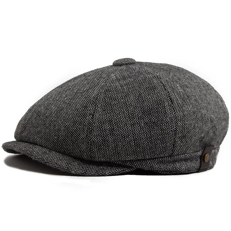 Autumn Whisper Beret on a city street, adding sophistication to streetwear.