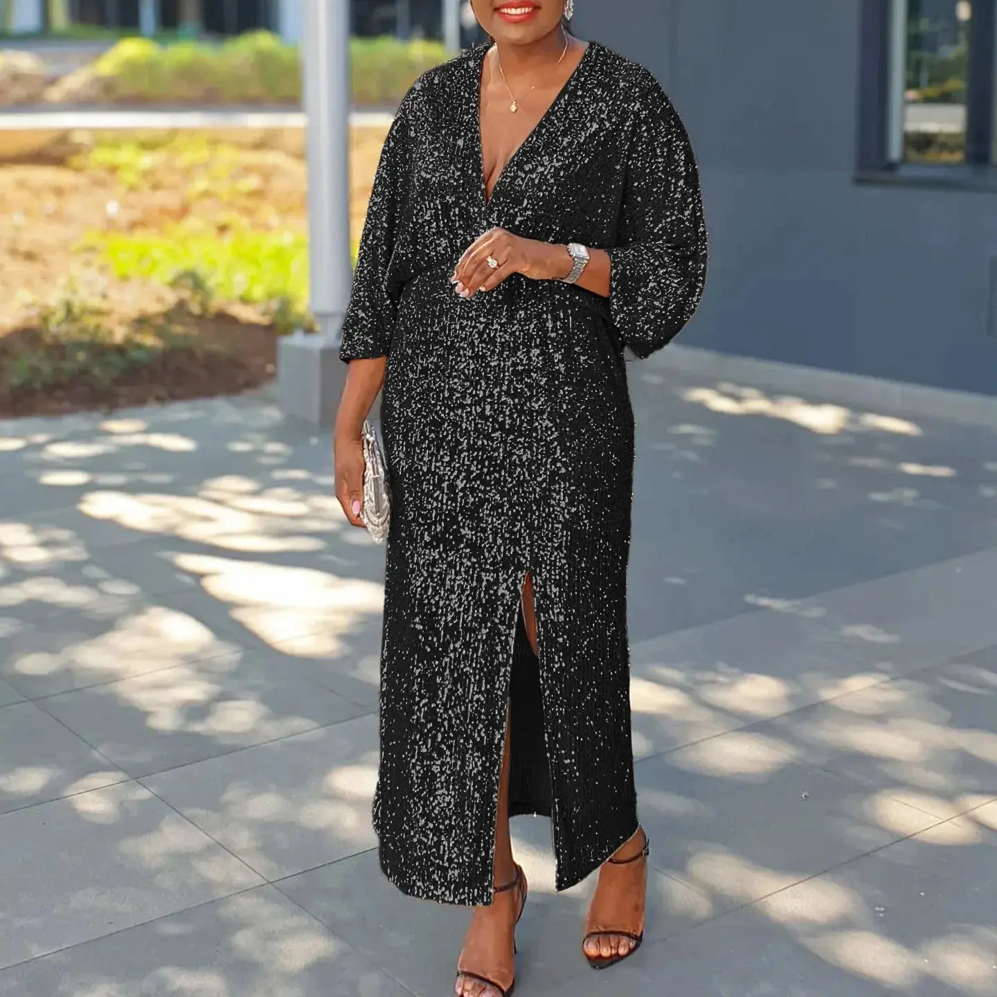 Model dancing in the Captivate the Night gown, illustrating comfort and movement with every step.