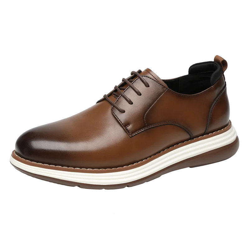 Premium leather oxford shoes with ventilation technology for spring and summer wear