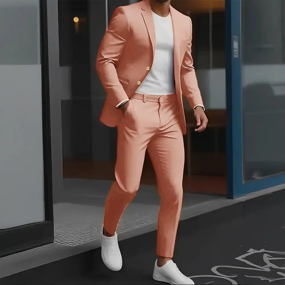 Loose fit wool suit trousers, balancing comfort and style for any occasion.