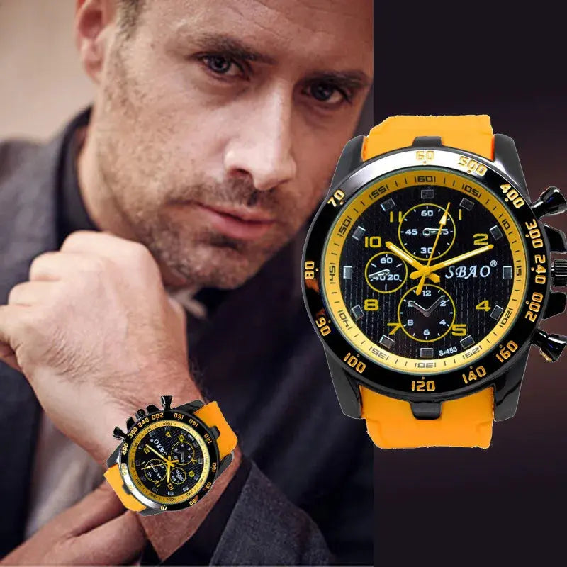 Adventure Quartz Watch with durable silicone strap and robust alloy case, perfect for outdoor activities.
