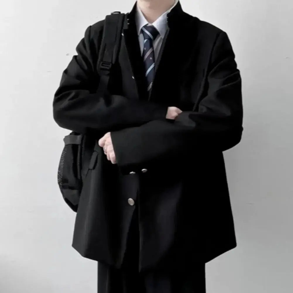 Elegant black blazer designed for comfort and versatility in social events.