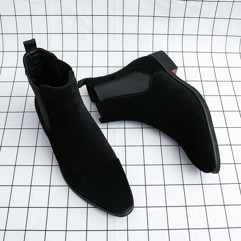 Classic black ankle boots with no-lace convenience for busy professionals