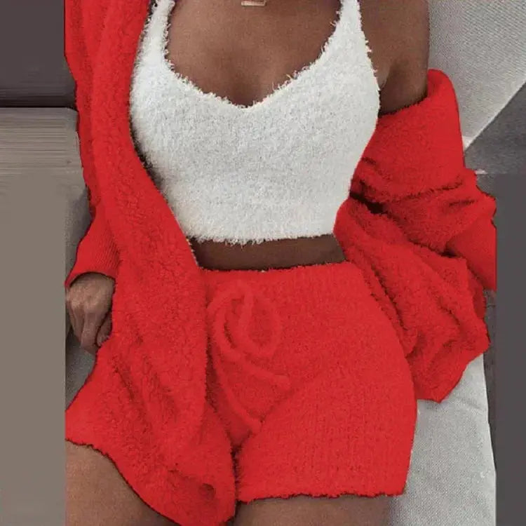 Full view of the Winter Nights Whisper pajama set showcasing its plush comfort and stylish look.