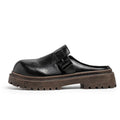 Men's designer-inspired backless mules with genuine leather lining and platform sole