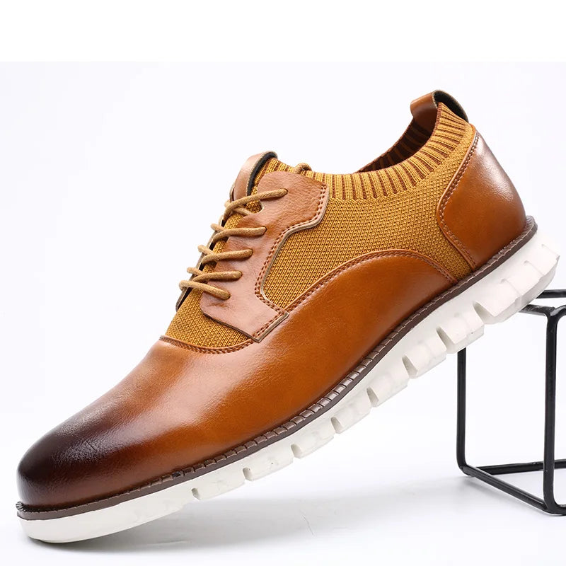 Men's versatile leather loafers in brown perfect for city streets and weekend wear