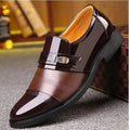 Sharp black Oxford shoes with a sleek pointed toe and smooth microfiber upper.