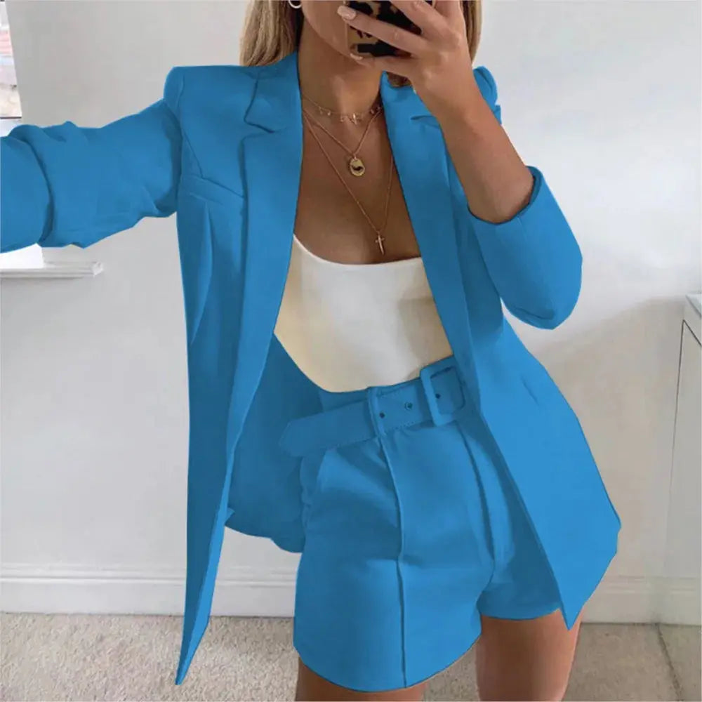 Stylish navy shorts from the blazer and shorts set, ideal for cocktail hour.