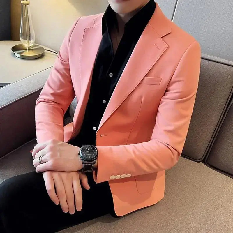 Sophisticated navy blazer with a timeless style, perfect for professional meetings and evening events.