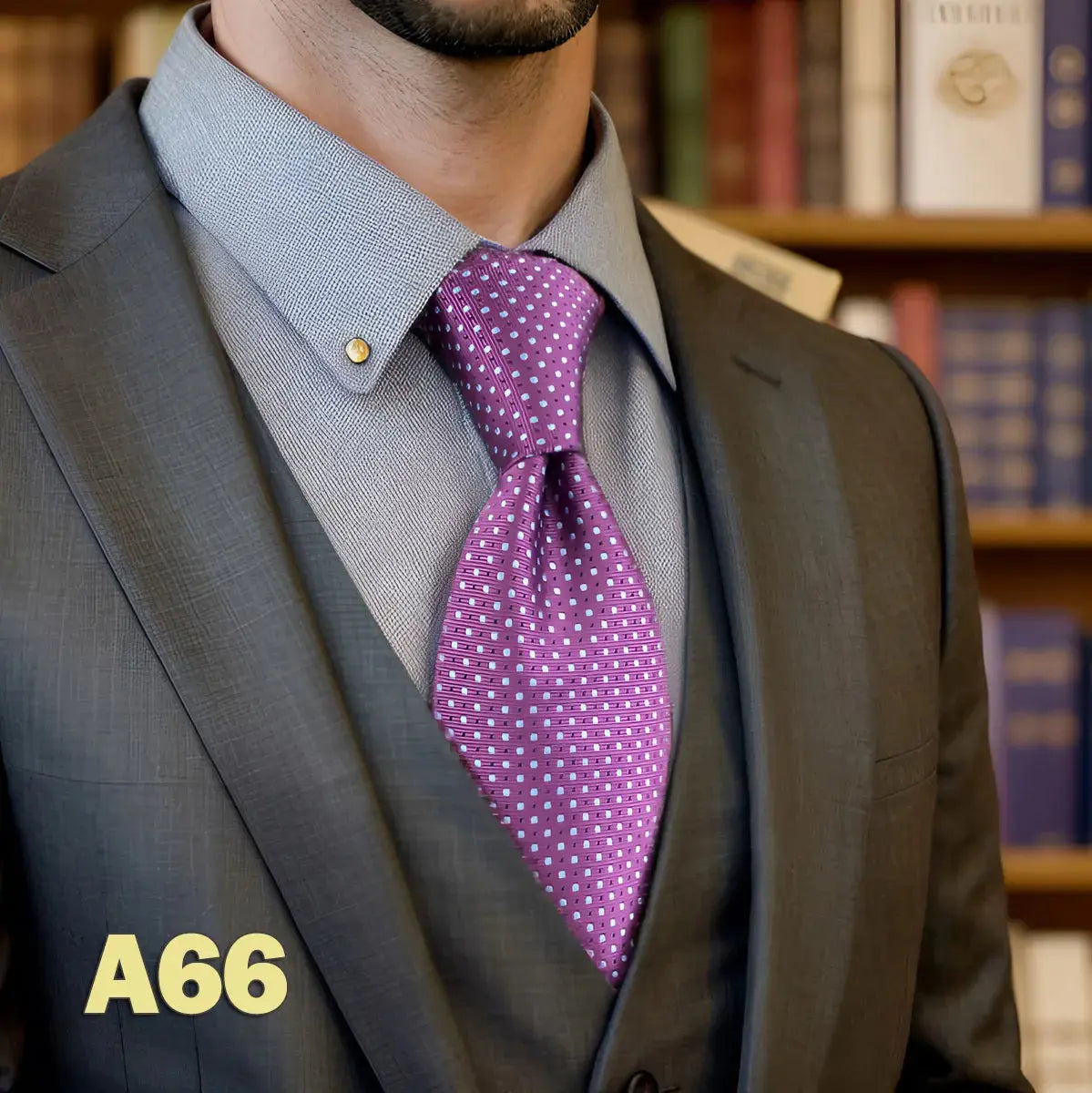 Sophisticated striped tie in navy and white, perfect for boardroom attire.