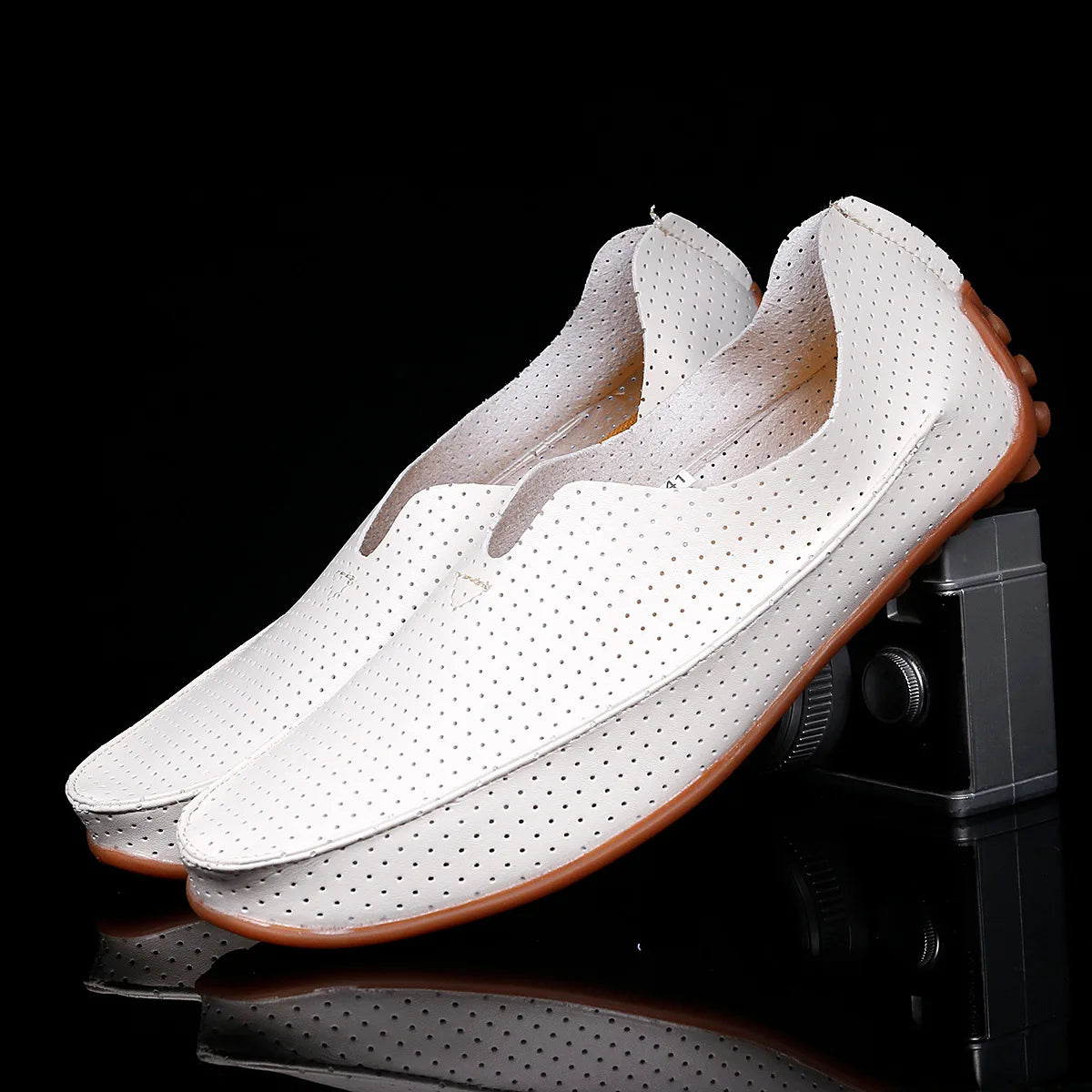 Stylish slip-on loafers ideal for brunch by the seaside, featuring elegant design.