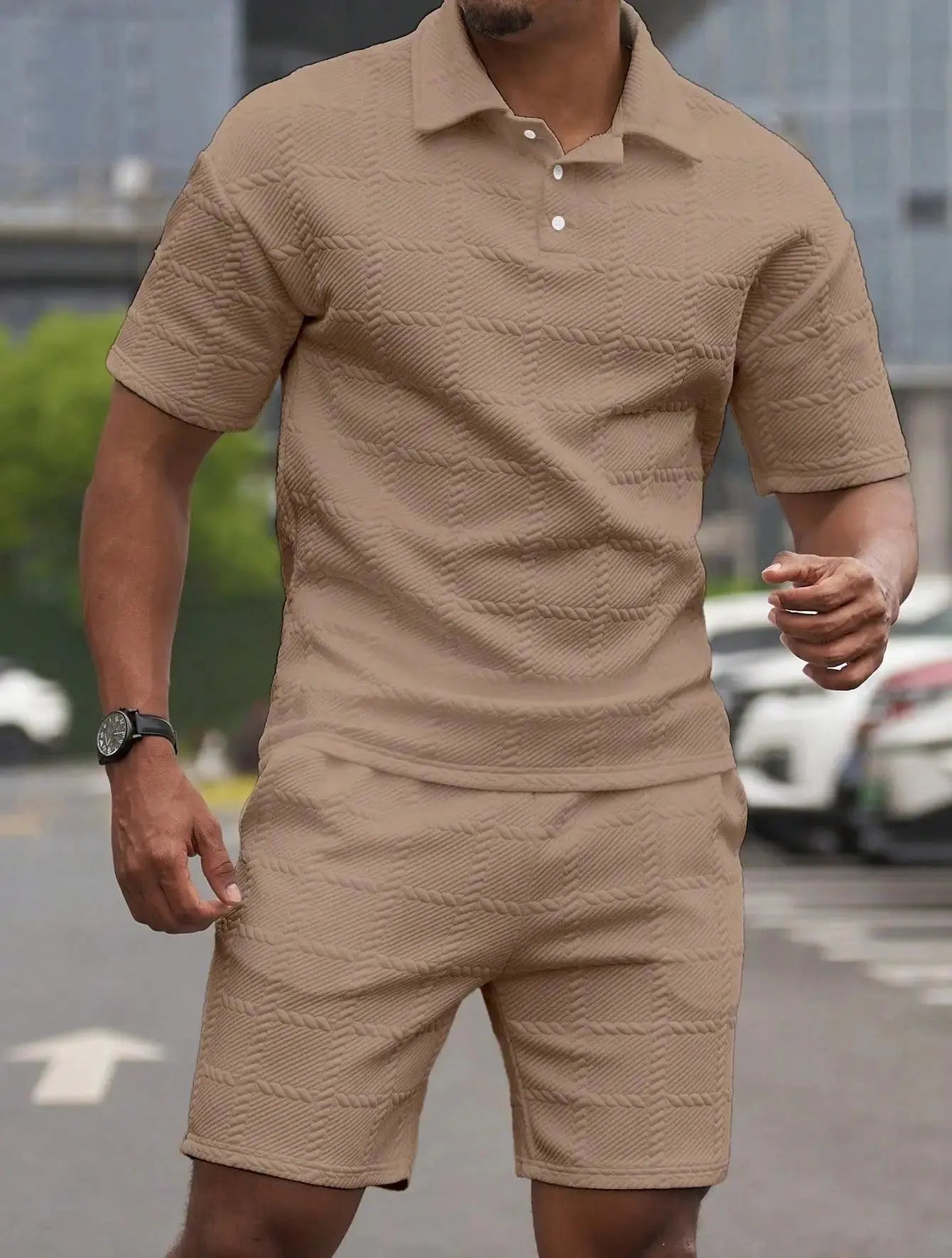 Neutral color palette suit, perfect for mixing and matching outfits.