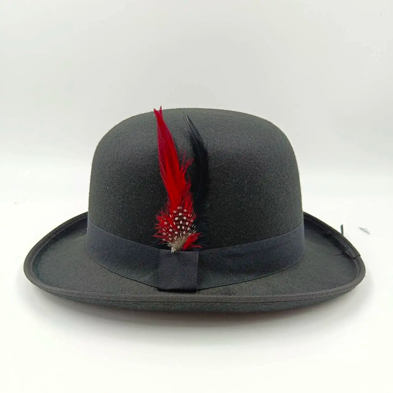 Close-up of the unisex design of the Feather-Touched Fedora, suitable for all head sizes.