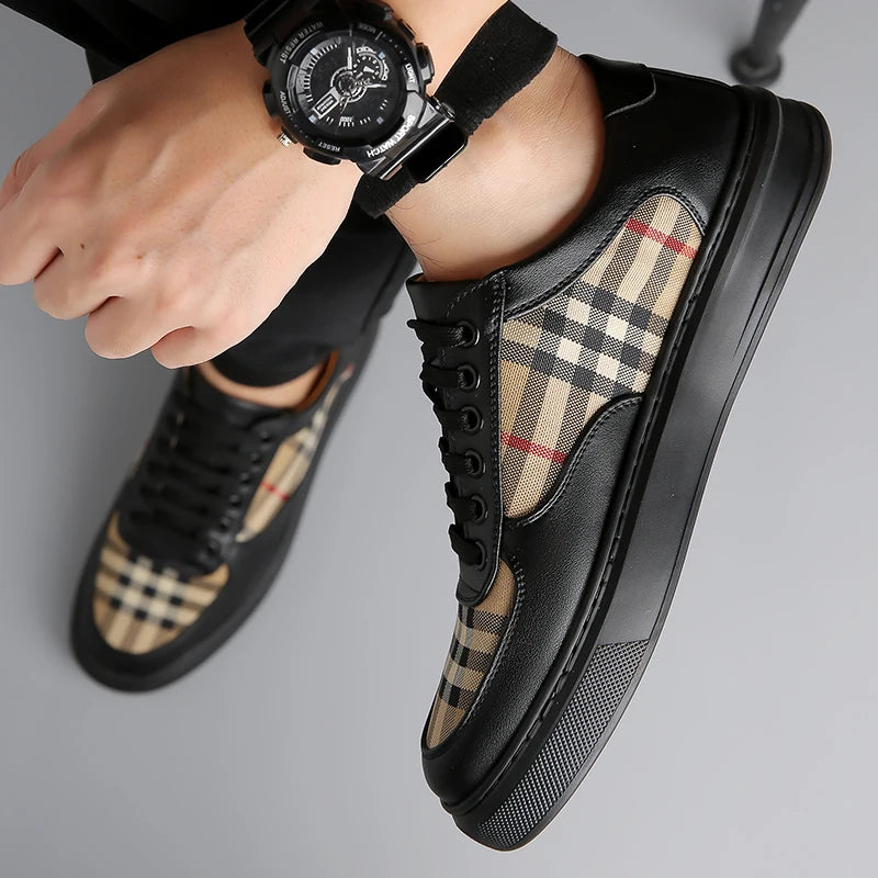 Waterproof men's skate shoes with elevated platform sole for all-day comfort and style
