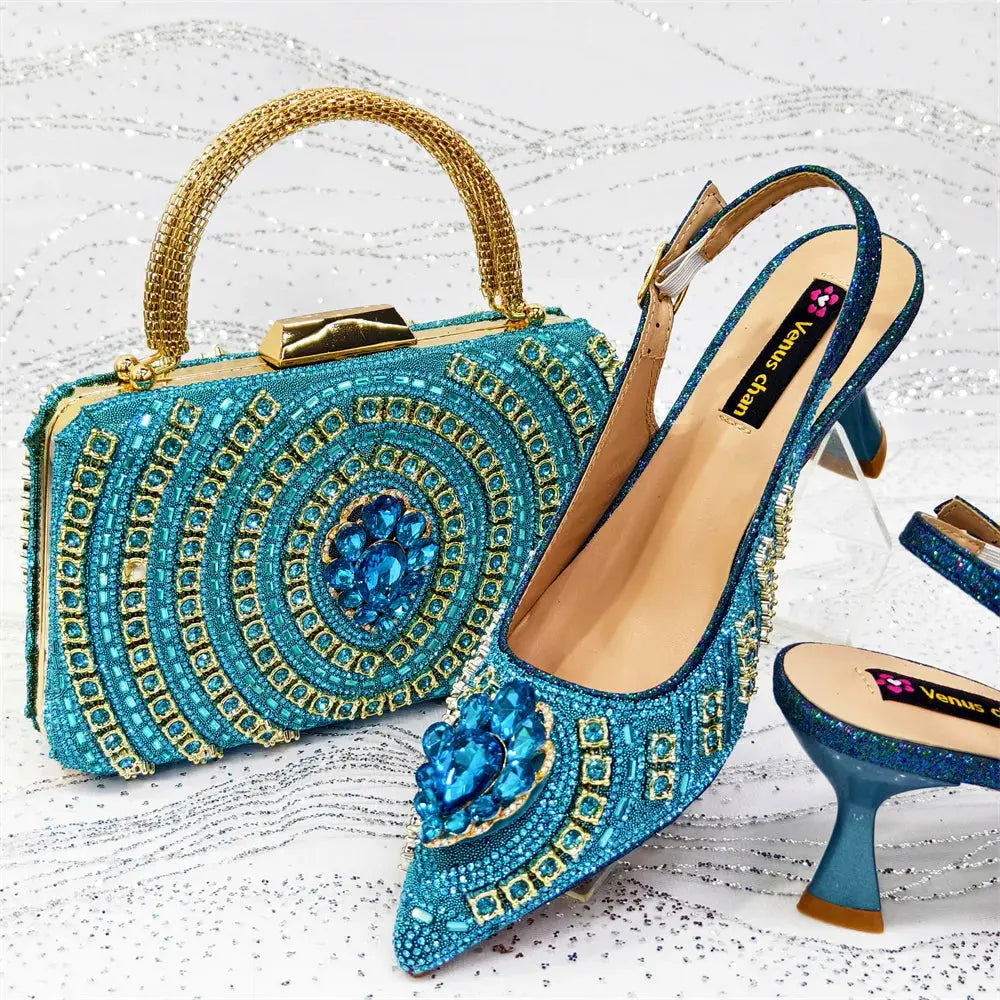 Stylish women's shoes in green, perfect for weddings and parties.