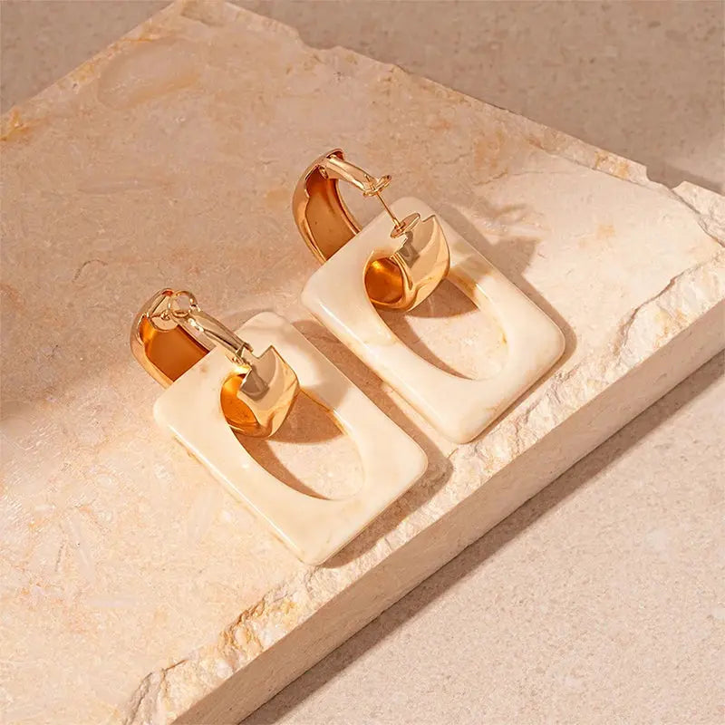 Unique geometric earrings made from durable zinc alloy, ideal for all-day comfort.