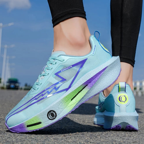 Men's lightweight sport shoes featuring mesh upper material and secure lace closure for active wear