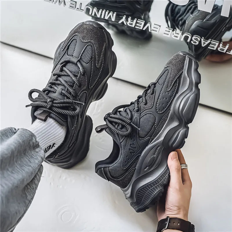 Close-up of anti-slip tread pattern on rubber outsole of men's performance sneakers