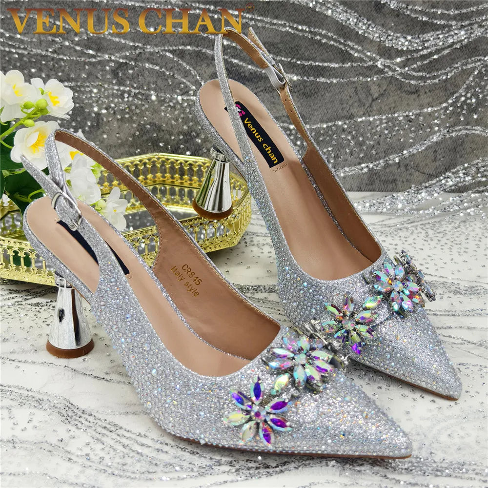 African Rhinestone Designer Wedding Shoes for Women