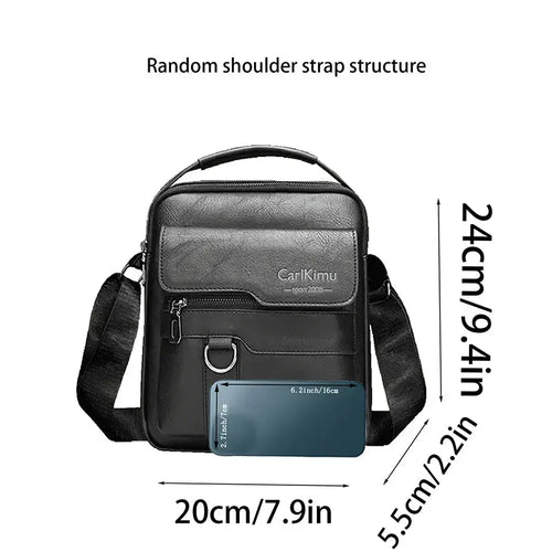 Modern business crossbody bag in premium PU leather with spacious compartment for essentials