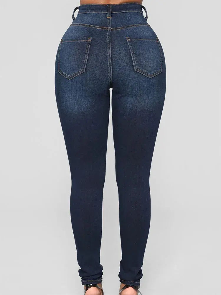 Model wearing Denim Delight jeans, highlighting the tailored fit and comfort.