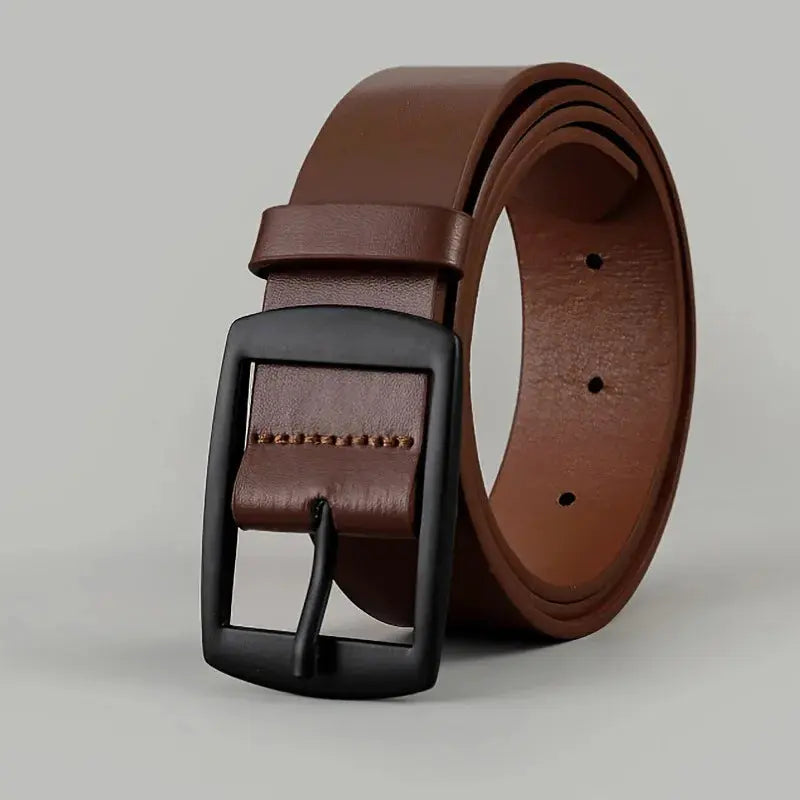 Durable leather belt with a polished finish, ideal for everyday wear.
