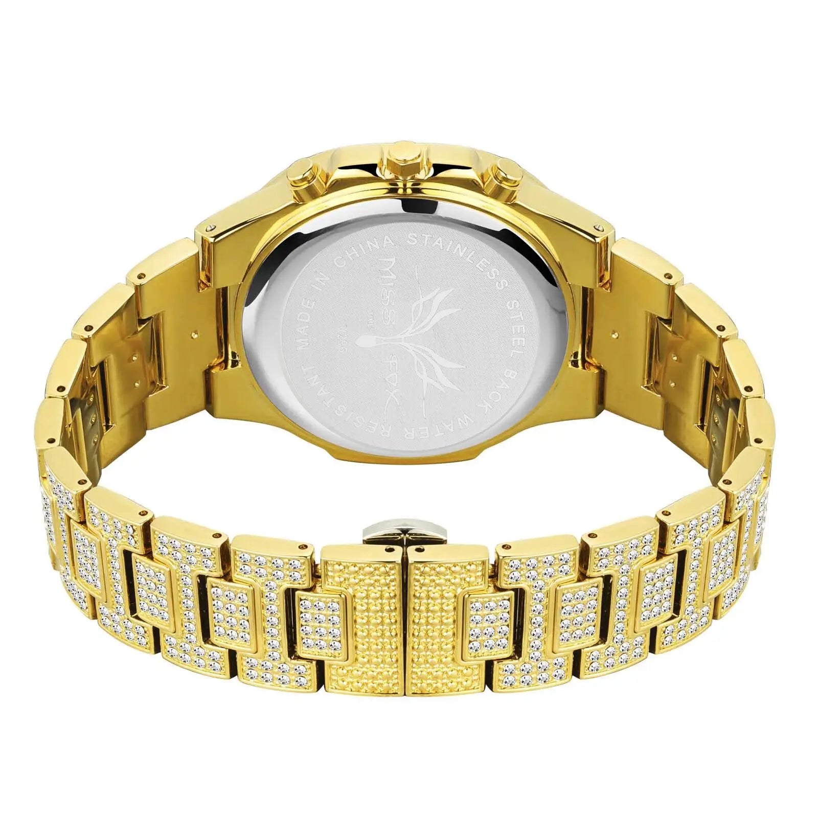 Elegant stainless steel watch showcasing diamond accents.
