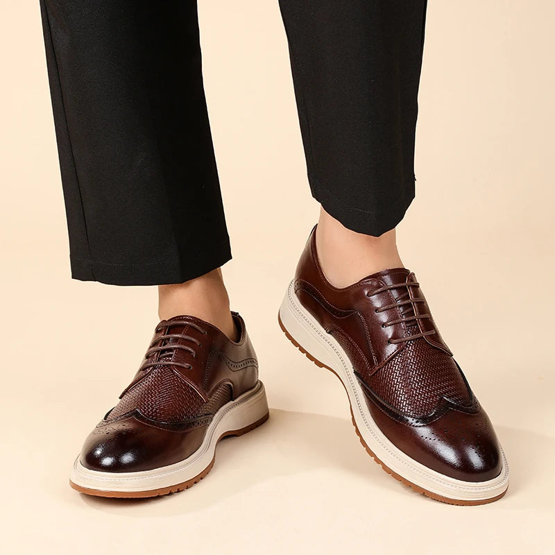 Black lightweight lace-up derby shoes with rubber sole on white background