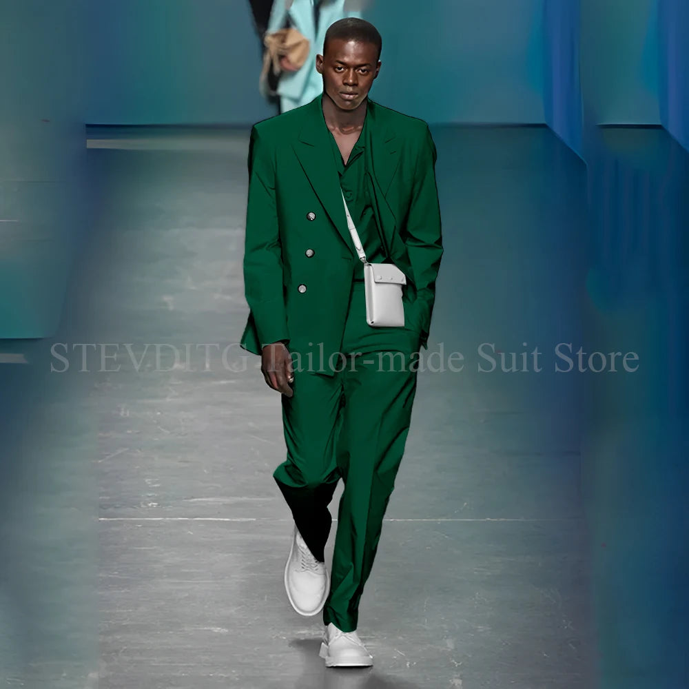 Close-up of Azure Allure suit lapel, showcasing tailored details and luxurious fabric.