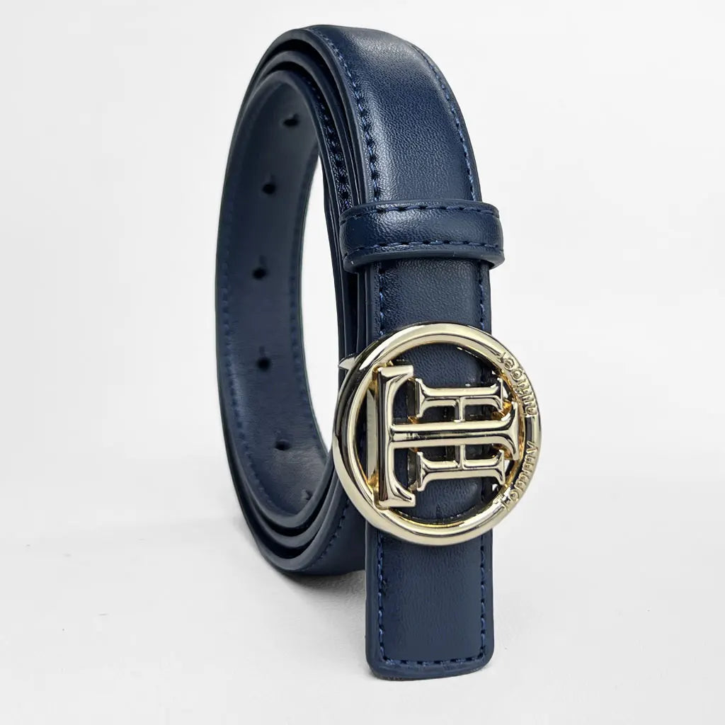 Detail of subtle letter embossing on the Cinch Your Style belt.