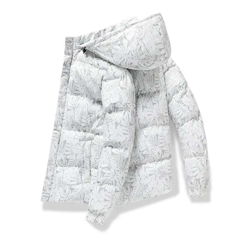 Brisk Winter Wanderer coat in camouflage pattern, featuring a detachable hood and robust zipper.