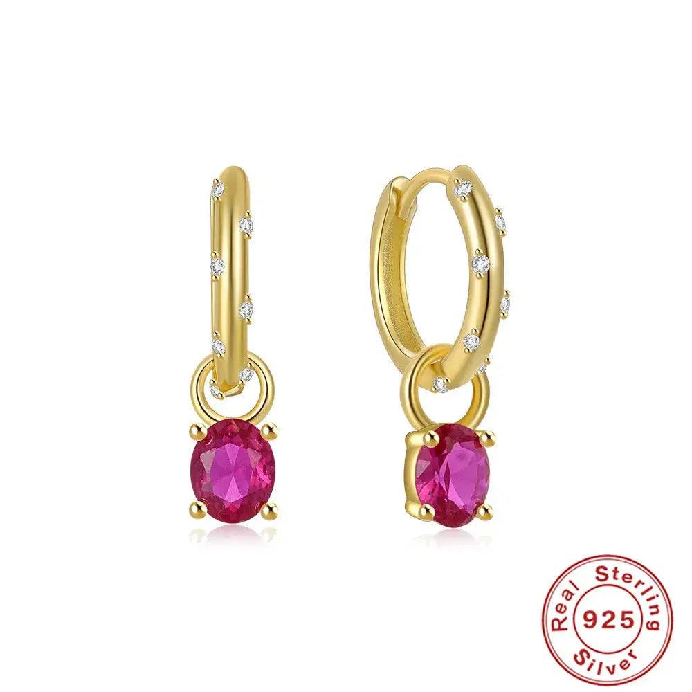 Elegant drop earrings featuring a unique geometric sparkle.