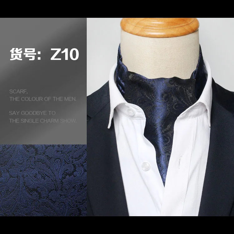 Refined polka dot cravat tie in polyester fabric