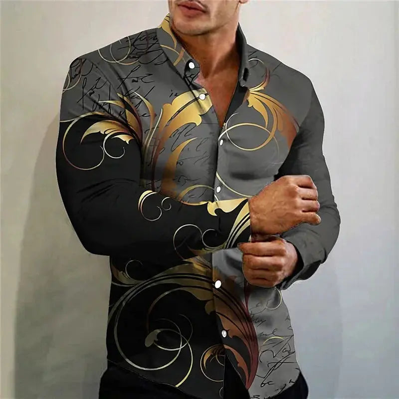 Detail of the shirt's stitching and craftsmanship in the Command the Room Shirt.