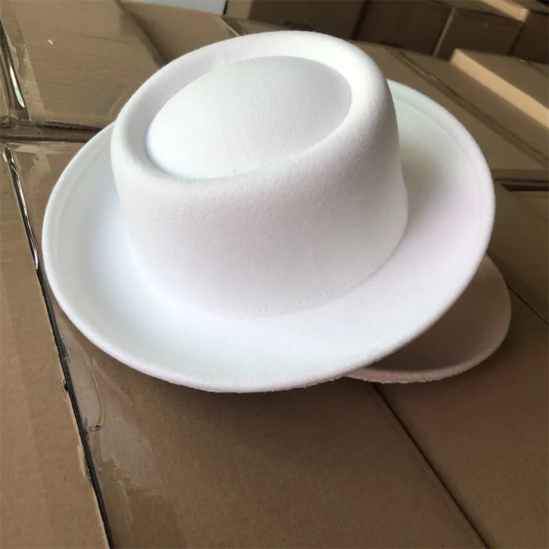 Close-up of the fedora's soft texture and craftsmanship.