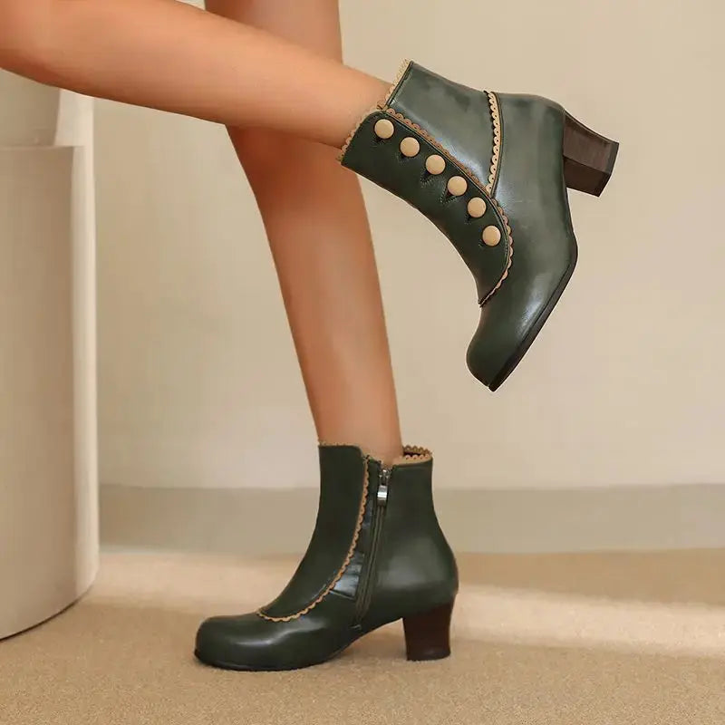 Model wearing chic ankle boots, demonstrating day-to-night versatility.