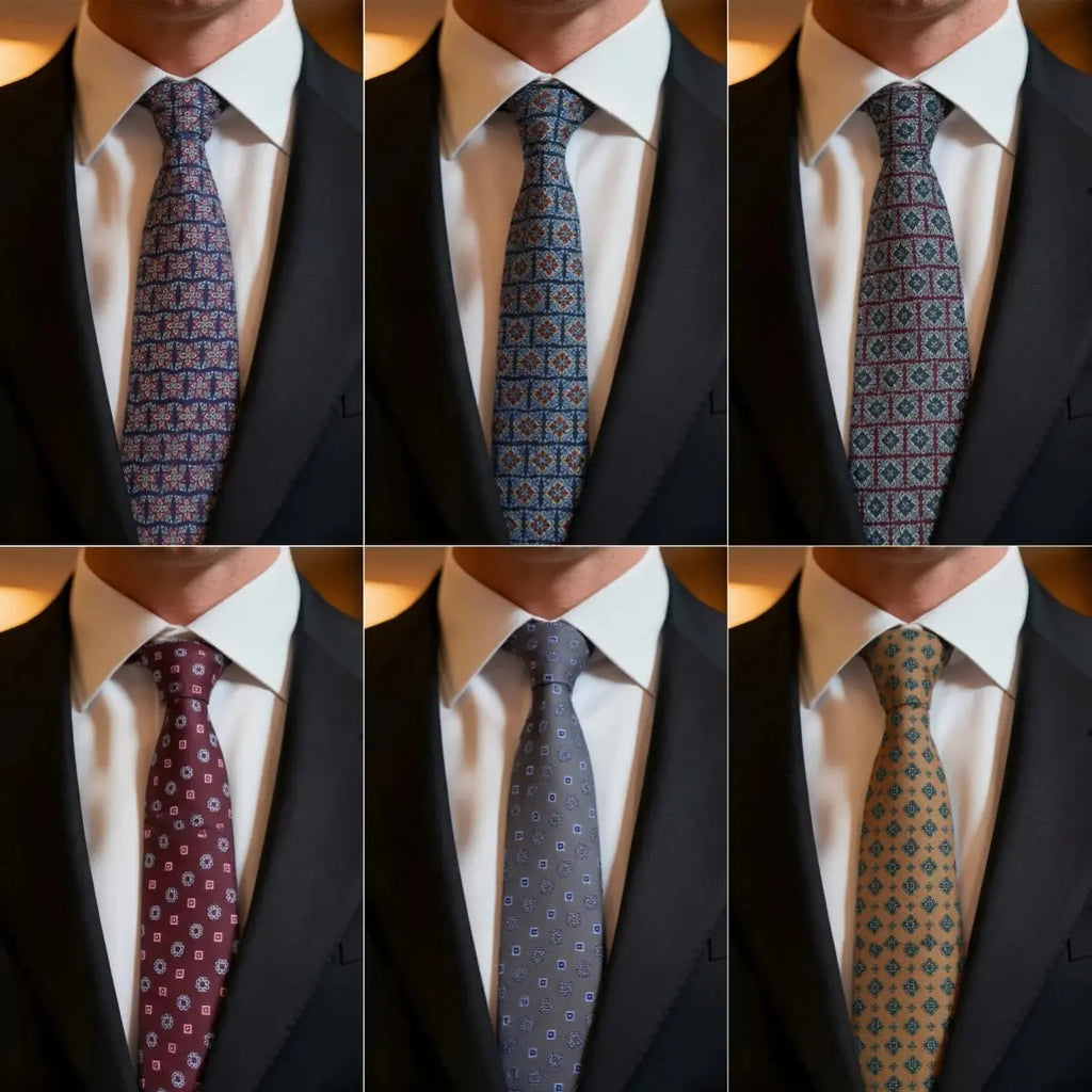 Vibrant orange geometric tie showcasing Italian craftsmanship and luxury design.