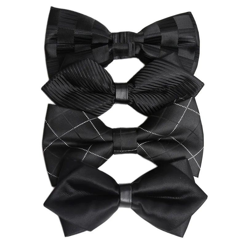 Charisma Bowtie in black, crafted from premium polyester with a double-layered design.