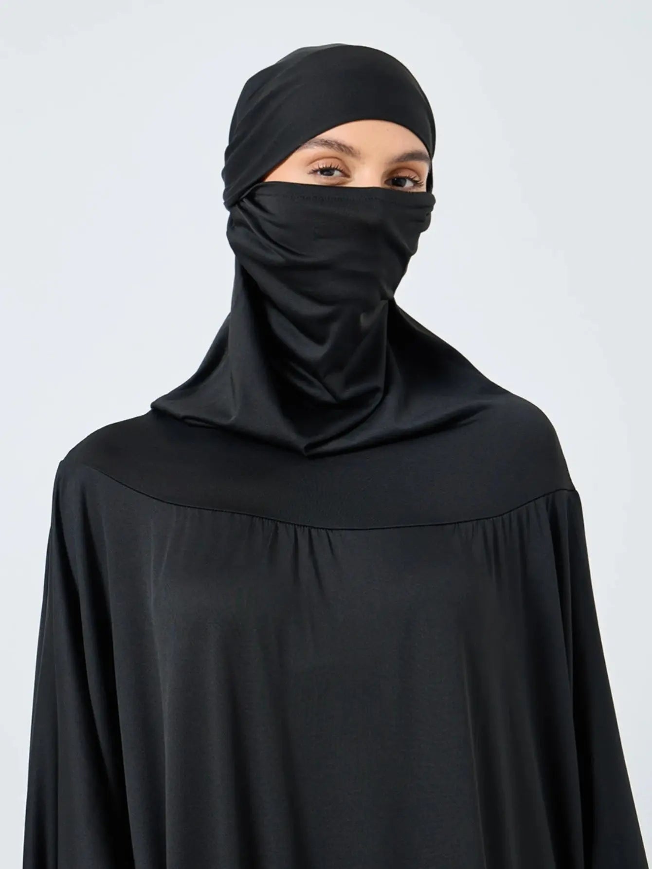Hooded feature of the Serene Grace Abaya, serving as an instant hijab.