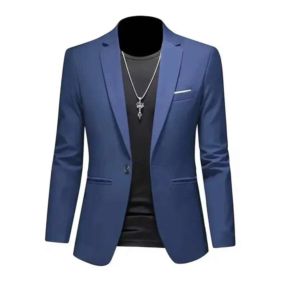 Blazer displayed on a hanger, showcasing its classic elegance and sophisticated style.